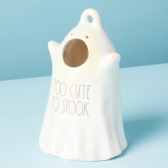 👻NEW Rae Dunn - TOO CUTE TO SPOOK - Luster Ghost Birdhouse by Rae Dunn - Picture 3 of 4